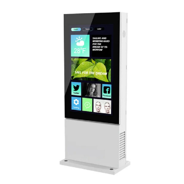 Wolnostojący infokiosk zewnętrzny 75"